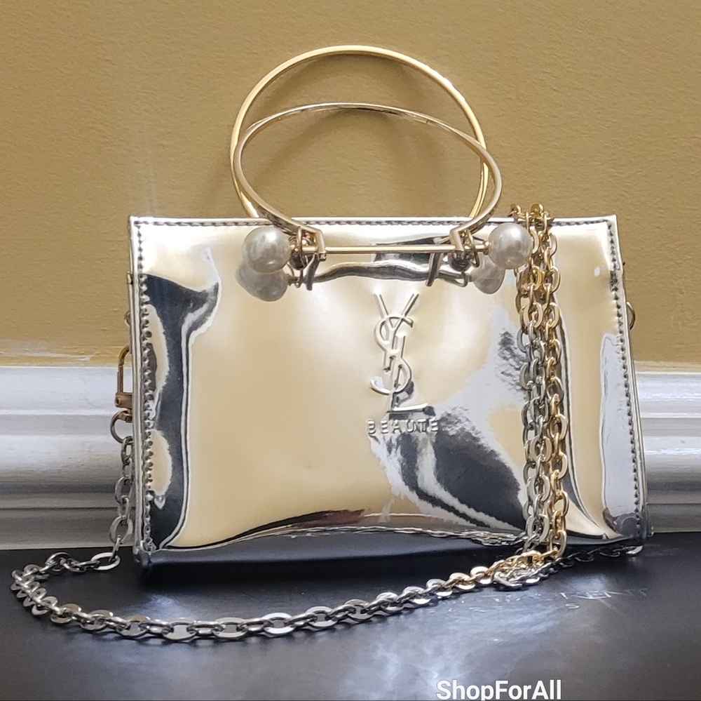 Yves Saint Laurent Gold and Silver Beauty Pouch - Picture 3 of 16